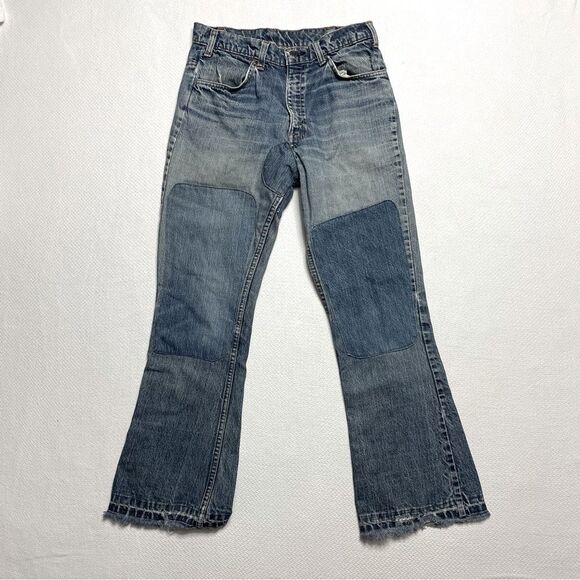 Vintage 70’s Levi’s Jeans Women's Orange Tag Talon Zipper Bellbottom Size 28-29